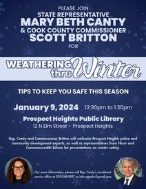 Winter Safety workshop next Tuesday, January 9th at the Prospect Heights Public Library